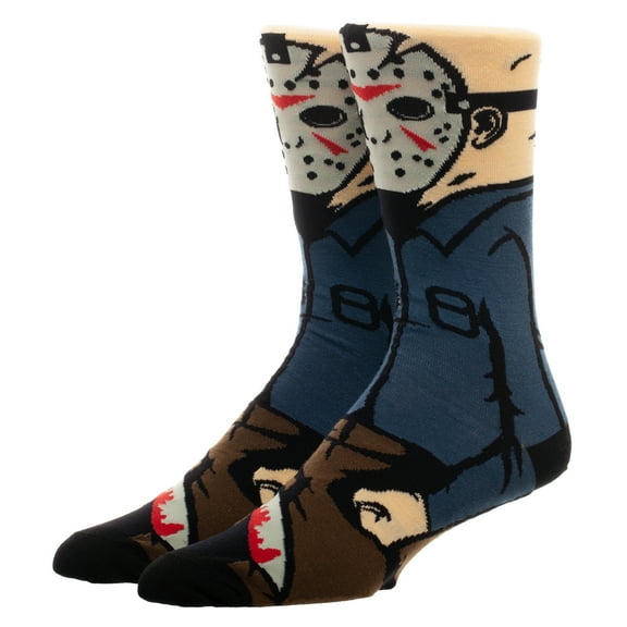 Jason Mask Friday the 13th 360 Halloween Character Crew Socks for Men