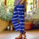 thumbnail image 1 of Pincandy Women's Fashion Printed Linen Blend Elastic Waist Casual Pants with Pockets, Button Decorated Split Hem, Casual & Daily Wear, 1 of 6