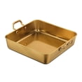 thumbnail image 2 of Tongina Snack Tray Fries Plate with Handles Square Stainless Steel Serving Tray Baking Tray for Meat Roasting Turkey Roasting Chicken 21x21cm, 2 of 8