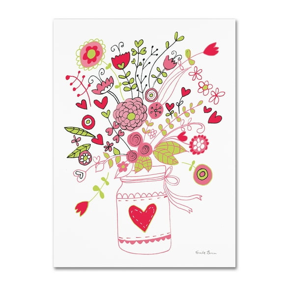 Trademark Fine Art 'Valentines Flowers I' Canvas Art by Farida Zaman