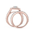 thumbnail image 3 of 3.00ct Cushion Halo Diamond Engagement Wedding Ring Set 10K Rose Gold, 3 of 4