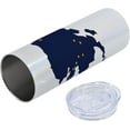 thumbnail image 5 of Alaska 20 Oz Skinny Tumbler, Outline Last Frontier State Map with Flag 8 Golden Yellow Stars, Leak-Proof Straw Lid and Brush Vacuum Insulated for Outdoor Use, Night Blue Earth Yellow, 5 of 6