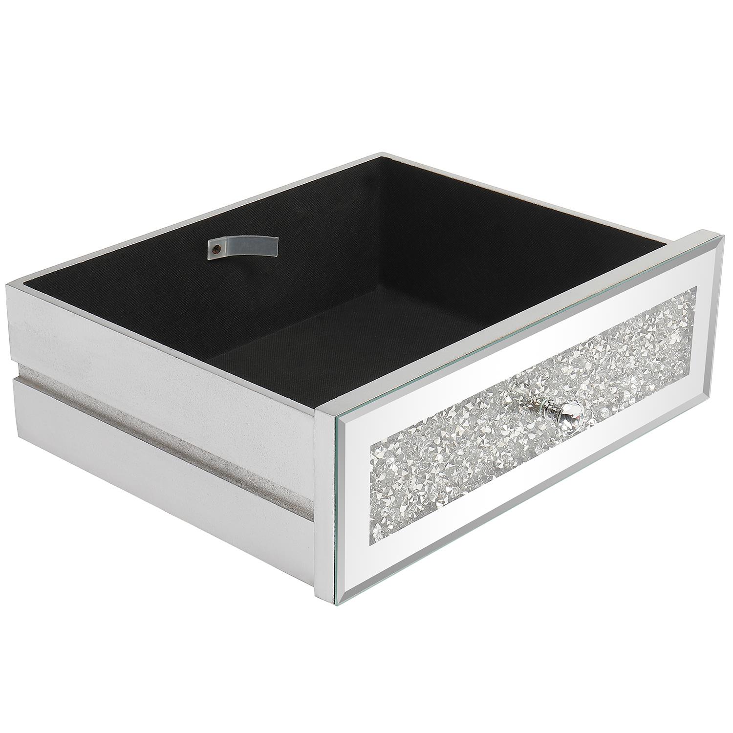 Zimtown Console Table, Mirrored Surface Entry Table, Broken Glass Drawer Hallway Table, Silver
