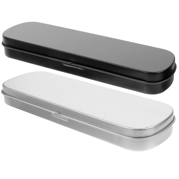 Arborister Metal Pencil Case Tin Box Pen Holder Stationery Organizer (2pcs)