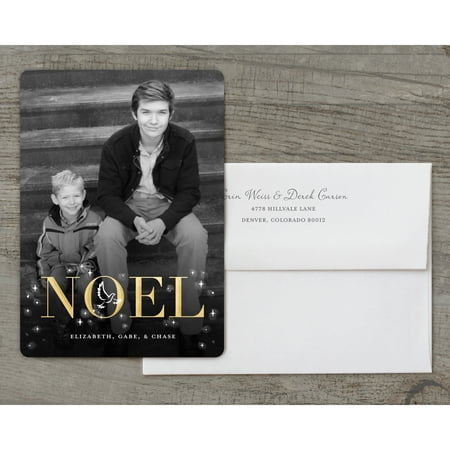 Noel - Deluxe 5x7 Personalized Holiday Religious Holiday Card