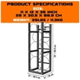 thumbnail image 2 of Support de Cylindre en Acier Robuste pour Réservoirs de Gaz Réfrigérant, Stockage Sécurisé pour 1x50 lbs & 2x30 lbs Ou 3x30 lbs, Organisateur Résistant à la Rouille et Peu Encombrant pour Atelier de Garage Automobile, 15x12x48 Pouces, Noir, 2 of 6
