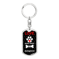 thumbnail image 1 of Bolognese Stainless Steel or 18k Gold Premium Swivel Dog Tag Keychain, 1 of 8