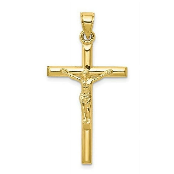 Finest Gold 10K Yellow Gold Hollow Crucifix Pendant