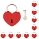 thumbnail image 3 of Scienceny Metal Heart Shape Lock Solid Color Key Wardrobe Decorative Drawer Cabinet Anti-rust Replacement Meaningful with Padlock rojo 10piezas, 3 of 6