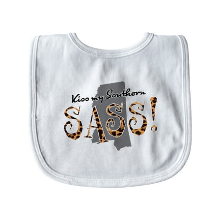 

Inktastic Mississippi Kiss my Southern Sass! in Leopard Print Gift Baby Girl Bib