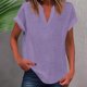 thumbnail image 2 of Camiseta sin mangas de verano para mujer, corte holgado, cuello en V plisado, sin mangas, bajo curvo, fluida, 2 of 5