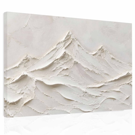 Abstract Mountain Canvas Print Wall Art Modern Minimalist Art White Peaks Landscape Wall Decor Modern Artwork Paintings Pictures for Living Room Stretched and Framed Ready to Hang - 16" x 20"