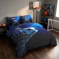 thumbnail image 2 of Manfei Sport King Bedding, Soccer King Bed in a Bag, Dark Blue Cyan, Navy Reversible 7-Piece, 2 of 6