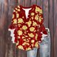 thumbnail image 4 of Tejiojio Women's Casual Printed Top Lace Trim V-Neck 3/4 Sleeves Button Down Fashionable Daily Wear, 4 of 6