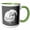 Green/White, variant on 3drose, Love Lop Rabbit Distressed, 11oz Two-tone Red Mug