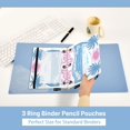 thumbnail image 5 of Dailycode 2 Pack Pencil Pouch for 3 Ring Binder Smooth Zipper Folders with Pockets Clear Window Pencil Case, Blue Palm Beach Salty Soul, 5 of 6