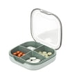 thumbnail image 4 of Langgg Portable Pill Box Home Travel Pills Case Separation 4 Compartments PP Organizer Tablets Holder Waterproof Container Green 1Set, 4 of 6