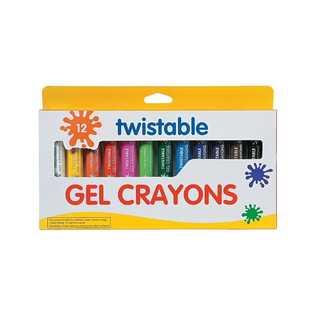 Twistable Gel Crayons Basic Supplies 12 Pieces