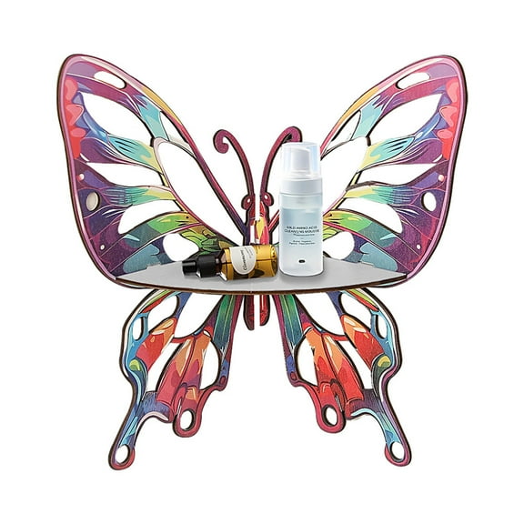 JYYYBF Hollowed Butterfly Corner Shelf Wooden Floating Shelves Crystal Display Shelf for Wall Home Decor