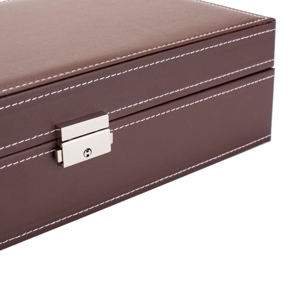 Kepooman Jewelry Box for Women, Velvet Jewelry Organizer with Lock and Mirror, Brown Kepooman Jewelry Box for Women, Velvet Jewelry Organizer with Lock and Mirror, Brown