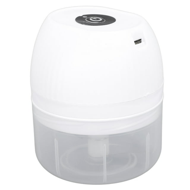 Mini Picadora Eléctrica De Ajo, 250 Ml De Capacidad, Picadora De Ajo Con Punta Cortadora De Acero Inoxidable ABS Con Fondo Transparente, Procesador De Alimentos Portátil Compacto
