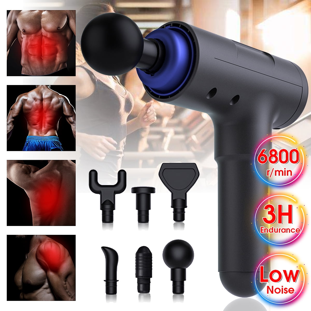 Muscle Massage Gun 6 Heads Professional Powerful Handheld Deep Tissue