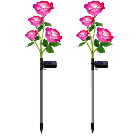 

Gbayxj Garden Lamps Solar Garden Lights Newest Version Solar Lights Outdoor 7 Color Changing Rose Lights For Yard Decoration Enlarged Solar Panel More Realistic Rose Flower (2 Packs)