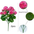 thumbnail image 7 of Morttic 2 Pcs Artificial Red Geranium Bush Faux Flowers Geraniums Silk Flowers Outdoor Plant Bush Red Geraniums for Floral Home Decor Indoor Garden Patio Grave Cemetary Vase Table Centerpiece, 7 of 7