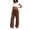 Coffee, variant on Women's Wide Leg Casual Lounge Pants Elastic Waist Drawstring Loose Trousers with Pockets