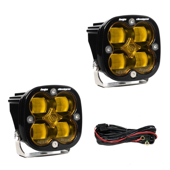 Baja Design Lumière de Conduite/buée 257811 Lumière de Conduite/buée; SAE d'Escadrille; Ampoule LED; 4 Cree LED; Ampoules 29 Watts/ampère 2.1 Ampères; 2420 Lumens; Lentille en Polycarbonate Ambré Rigide