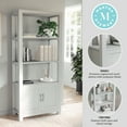 thumbnail image 4 of Martha Stewart Hutton Four Tier Shaker Style Bookcase with Storage Cabinet in Gray with Brushed Nickel Hardware, 4 of 16