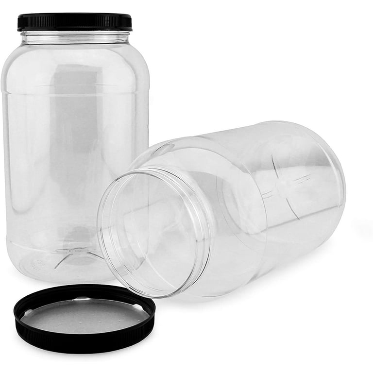 Cornucopia Brands Clear Half Gallon Wide-Mouth Glass Jars (2-Pack) 64-Ounce / 2-Quart Capacity with White Metal Lids BPA-Free
