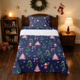 thumbnail image 2 of Manfei Christmas Tree Twin Sheets St Nick Bedding, Black Green 3 Pieces (1 Flat Sheet, 1 Fitted Sheet and 1 Pillowcase), 2 of 6