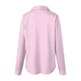 thumbnail image 5 of YDFCWXW Womens Button Down Shirts Striped Classic Long Sleeve Collared Office Work Blouses Tops with Pocket (Hot Pink, XXL), 5 of 5