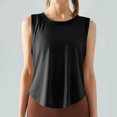 thumbnail image 2 of UYISJ Workout Tank Tops for Women Sleeveless Crew Neck Gym Athletic Crop Tops Summer Thin Breathable Sheer Yoga Shirts Black M, 2 of 8
