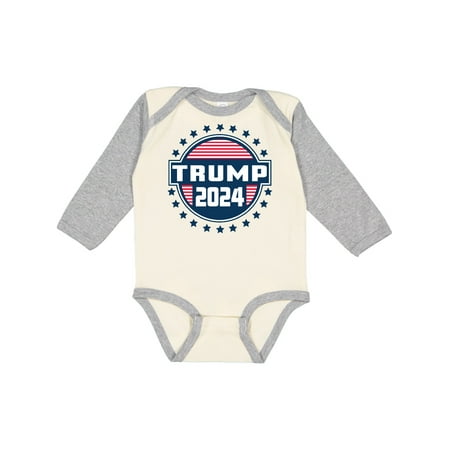 

Inktastic Trump For President 2024 Badge Gift Baby Boy or Baby Girl Long Sleeve Bodysuit