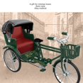 thumbnail image 5 of Antique Bike Vintage Rickshaw Model Old Style Bike Sculpture Vintage Desktop Ornament Tricycle Collectible Vehicle Decoration Green, 5 of 9