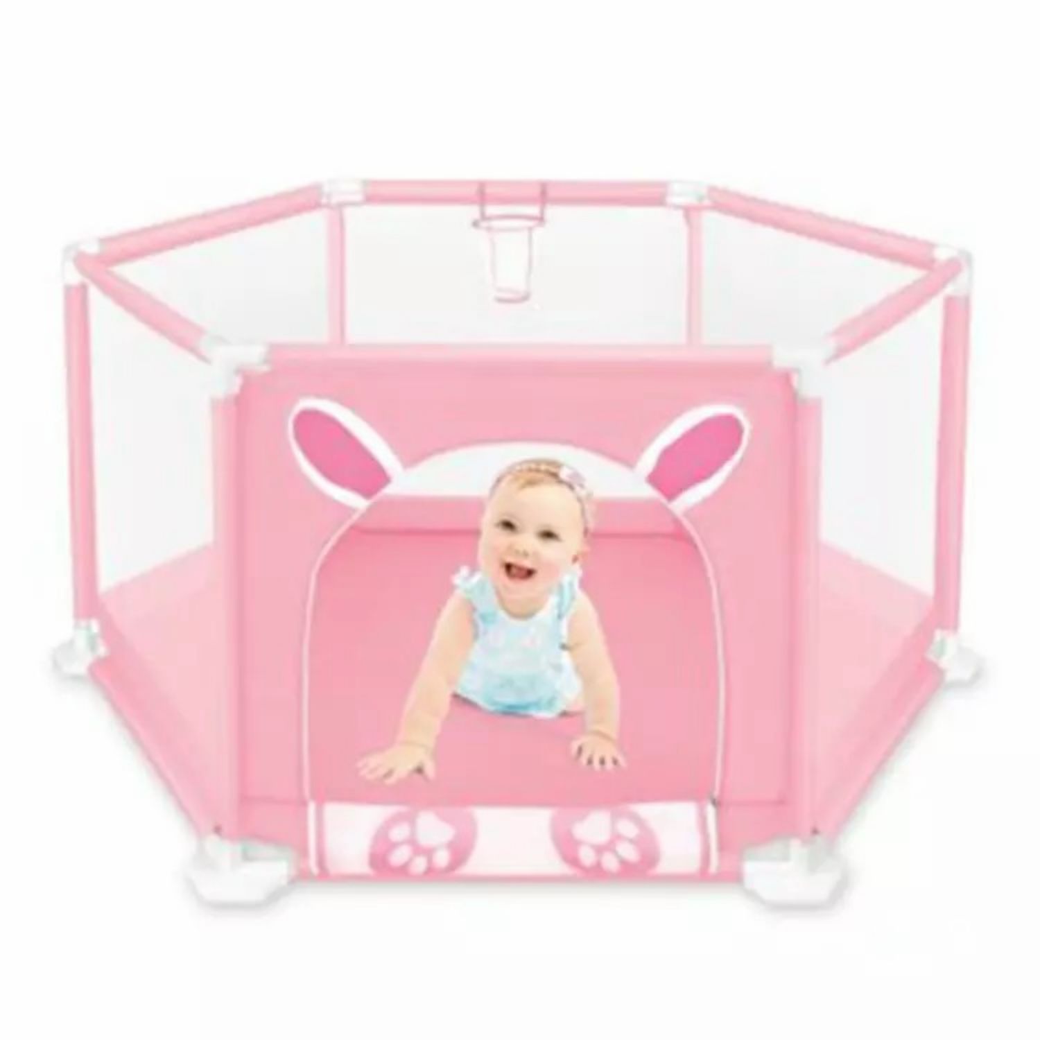 Cmgb Baby Girls Playpen, Portable Playground 4 Panels, Foldable Safety