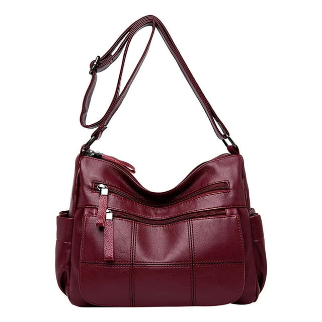 Edgergery Nouveau Sac Bandoulière en Cuir Grande Capacité Multi-Compartiments pour Femmes
