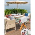 thumbnail image 4 of Outdoor Tablecloth with Umbrella Hole and Zipper, Grey Christmas Rectangle Table Cloth 54x80 Inch Waterproof Tablecloth, Snowman Xmas Tree Poinsettia Snowflake Picnic Table Cover for Patio Camping, 4 of 7