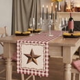thumbnail image 2 of Table Runners 72 Inches Long Dress Scarves, Western Texas Star Retro Farmhouse Kitchen Table Runner, Coffee Tablerunners, Rustic Vintage Farm Red Beige Plaid 14x72 Inch, 2 of 9
