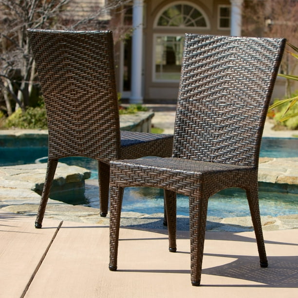 Better Homes & Gardens Outdoor Wicker Chairs, Brown, Set ...