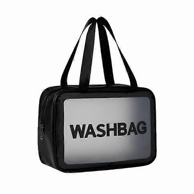 Transparent Cosmetic Bag with Large Capacity, Black