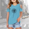 thumbnail image 2 of YAYUBA Toddler Girl Tops 2t Solid Color Round Neck Back To School Short Sleeve T Shirt Comfortable Summer Tops Preppy Little Girls Clothes, 4-5Years, Sky Blue, 2 of 6