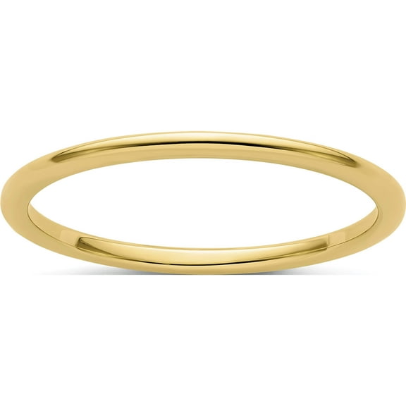 10K Yellow Gold 1.2mm Half Round Stackable Band (Size 8) Made In United States 1stk17-120y-8