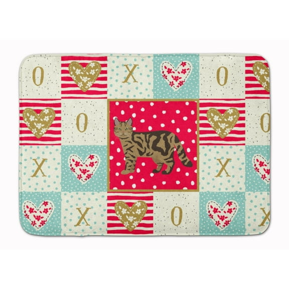 Scottish Straight 2 Cat Love Machine Washable Memory Foam Mat Red