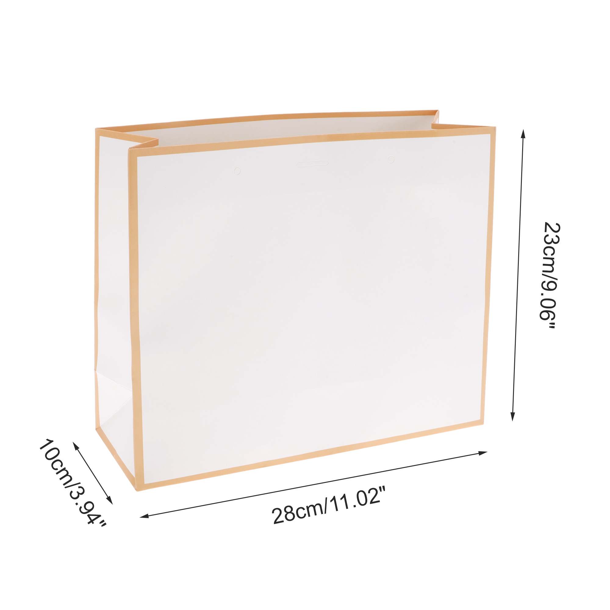 Unique Bargains Solid Color Design Gift Bags 4 Pcs Rose Gold Tone White