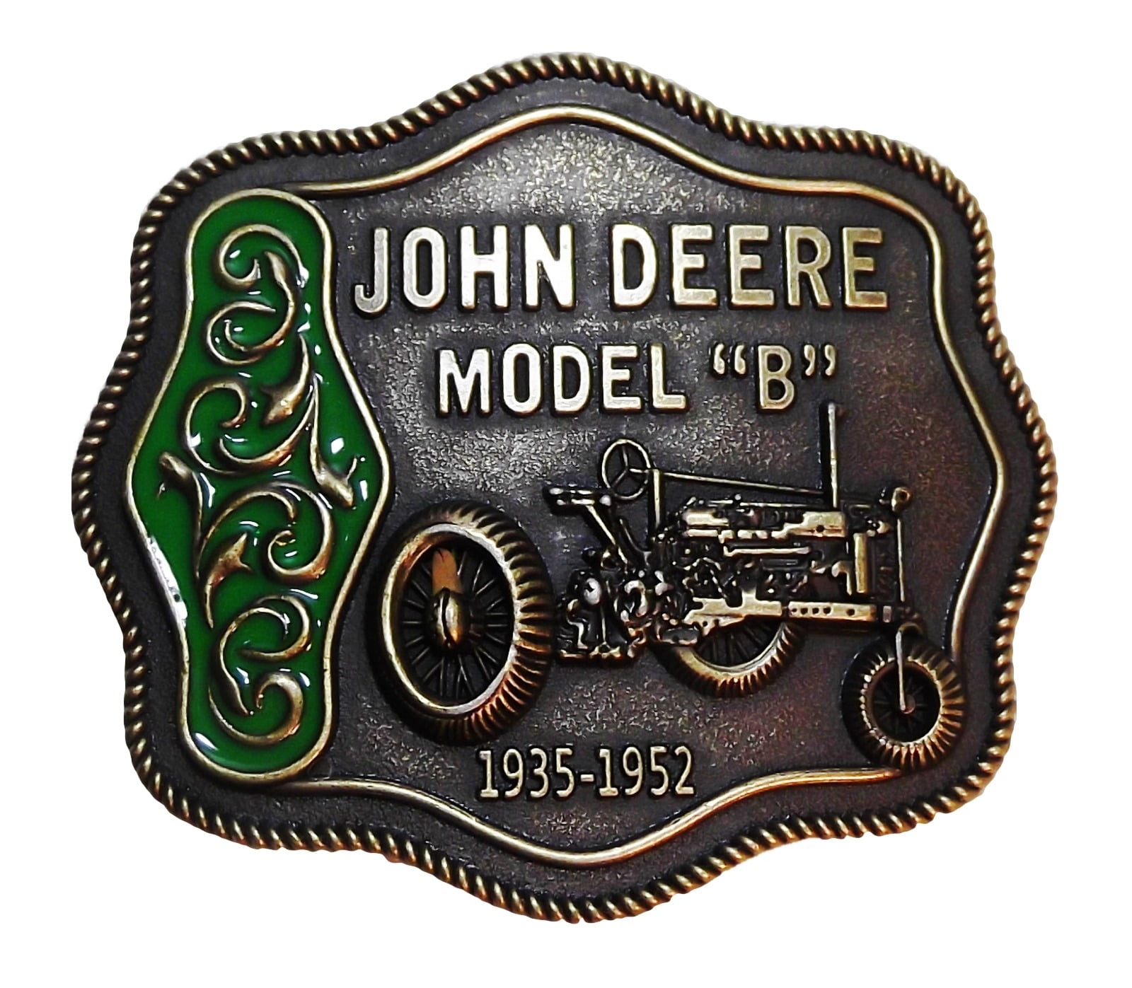 John Deere Western Belt Buckle Silver Gold Plated 3.89x3.05 John Deere Buckle - Etsy Denmark main image 2