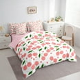 thumbnail image 4 of Homewish Kawaii Loves Pattern 7-Piece Twin Bedding Sets,Cute Cartoon Cherries Bedding Comforter Set,Pink White Green Sheet Sets For Girls Kids,Breathable Home Decor Reversible, 4 of 9
