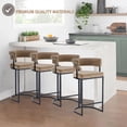 thumbnail image 2 of Bar Stools Set of 4 for Kitchen Counter, 26" Bar Chairs with Back, Modern Height Island Barstools, Upholstered Breakfast Stools for Dining Room, Cafe, Kitchen Island, Comfy, Brown, 2 of 14